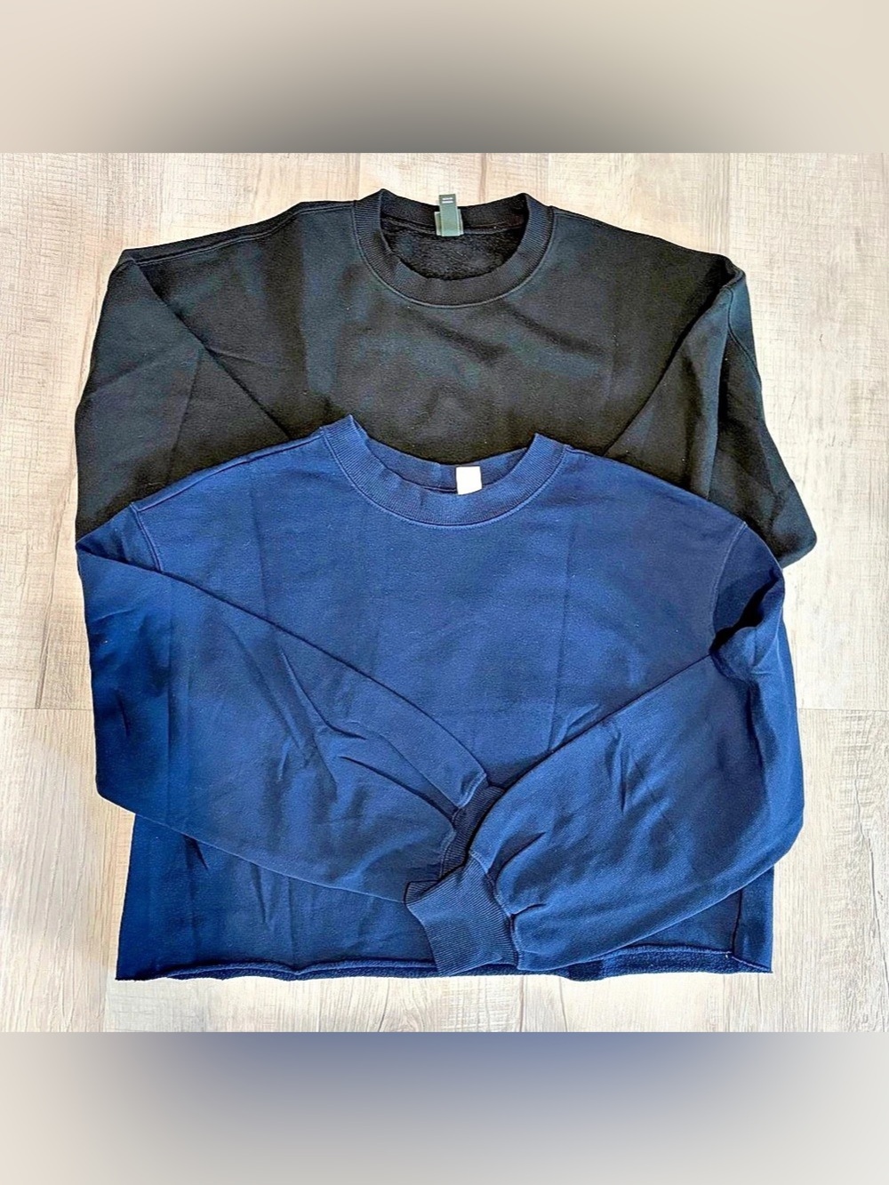 Wild Fable Cropped Crewneck Sweatshirt Set Blue & Black